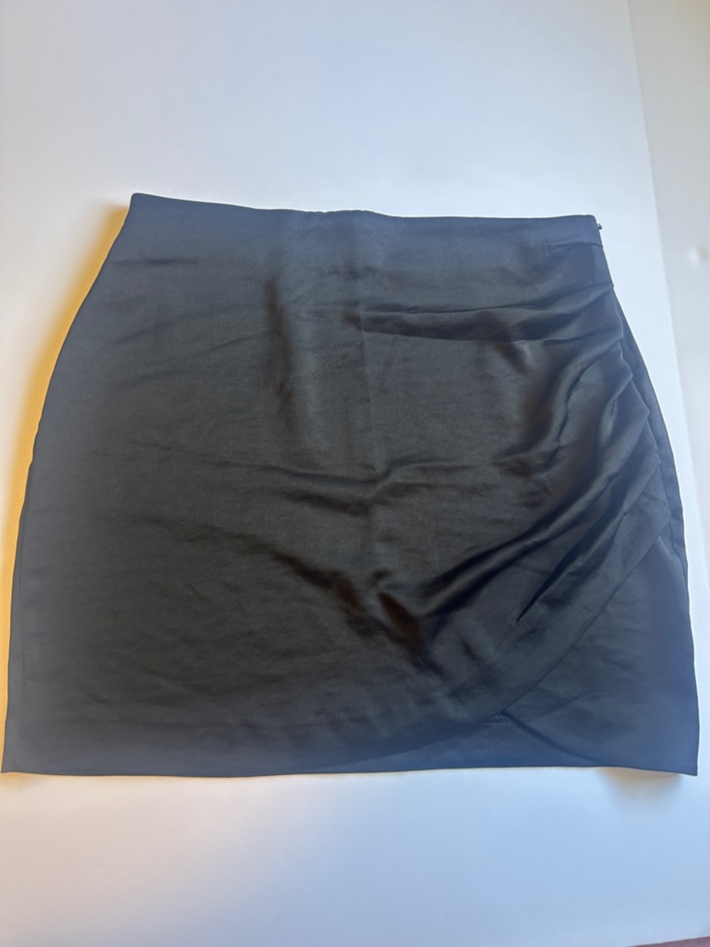 Express Black Capsule Pencil Skirt with Subtle Draping Tulip Hem- Size L